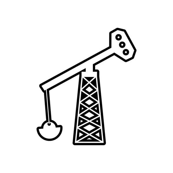Oil pump tower petroleum thin line — Stock Vector