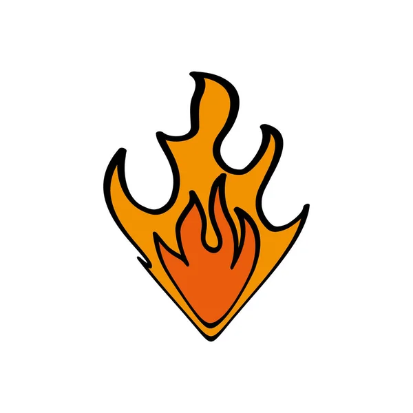 만화 화 염 불 에너지 굽기 — 스톡 벡터