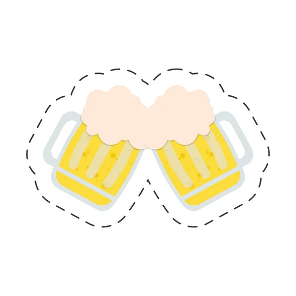 Святой Патрик День два стеклянное пиво — стоковый вектор