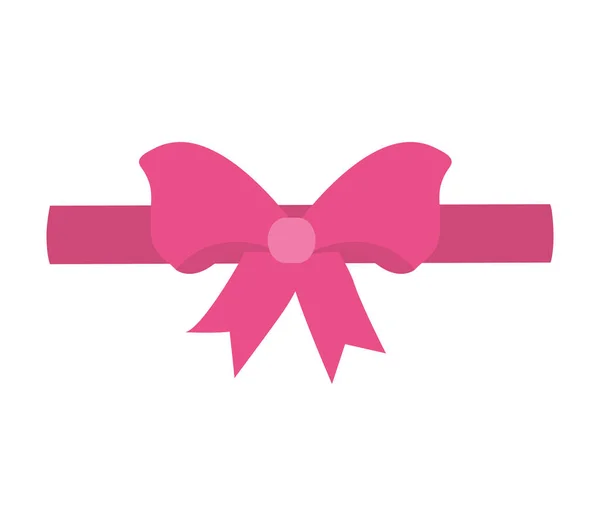 Lazo de cinta rosa decorativo — Vector de stock