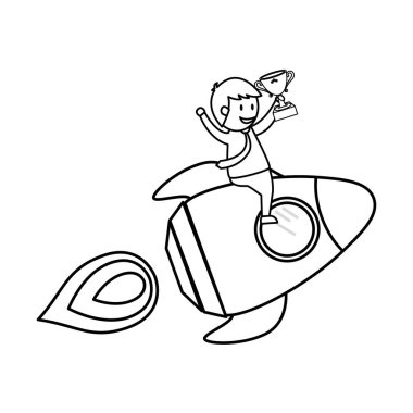 İşadamı girişimci çizgi film