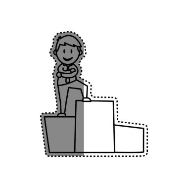 İşadamı girişimci çizgi film