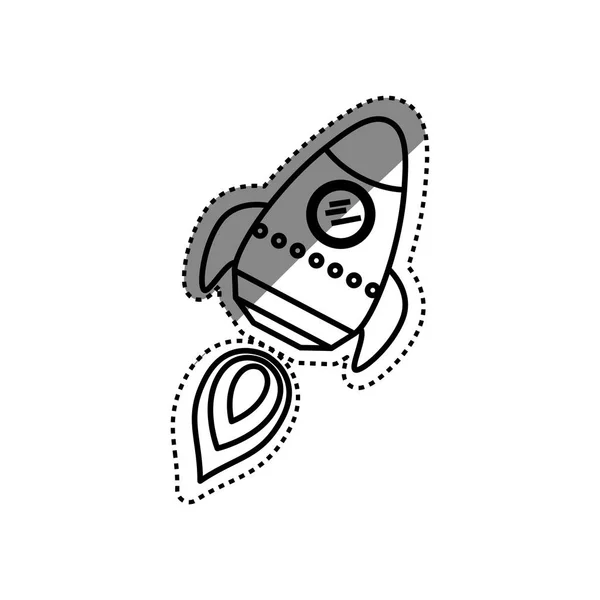 Fusée vaisseau spatial dessin animé — Image vectorielle