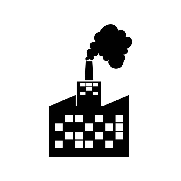 Symbole d'usine ou de bâtiment industriel — Image vectorielle