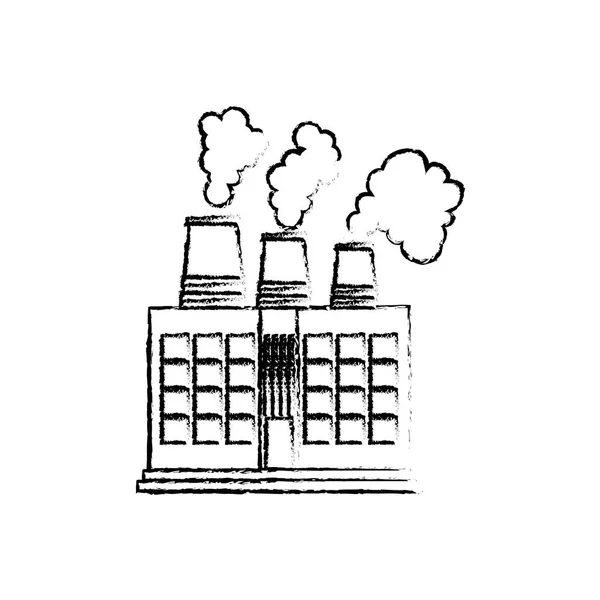 Fabrieks- of industrie gebouw symbool — Stockvector