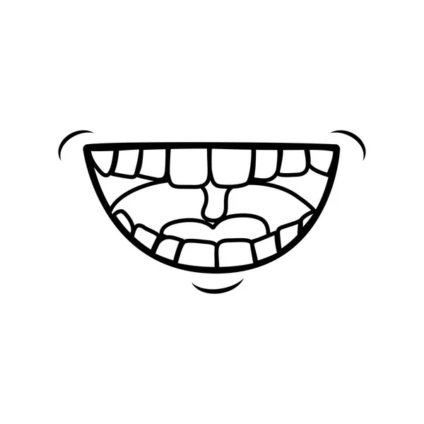 Bouche rire dessin animé — Image vectorielle