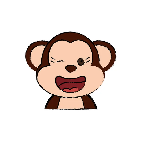 Dessin animé singe mignon — Image vectorielle