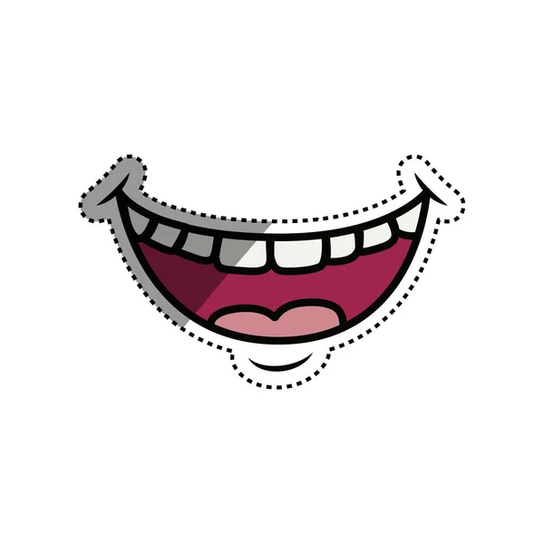 Mouth laughing cartoon — Stock Vector