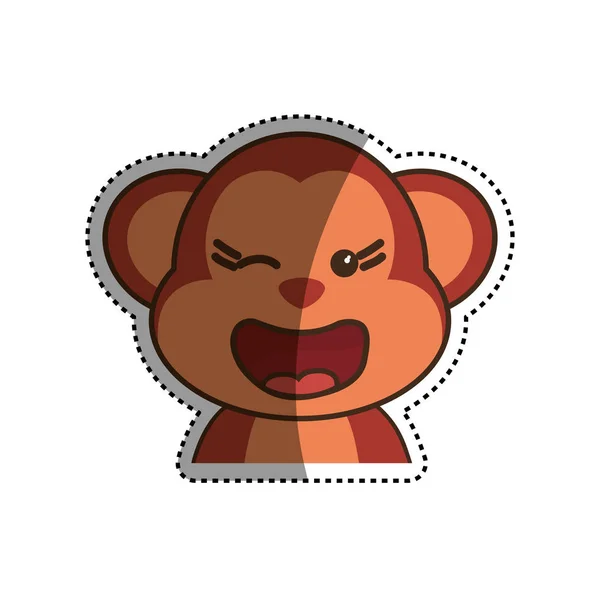 Dessin animé singe mignon — Image vectorielle