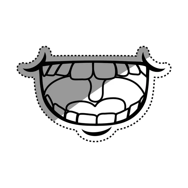 Bouche rire dessin animé — Image vectorielle