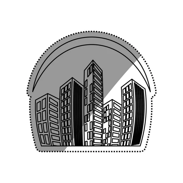 Símbolo de edificios de ciudad — Vector de stock