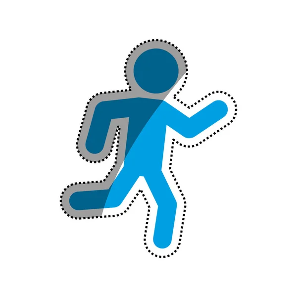 Man running pictogram — Stock Vector