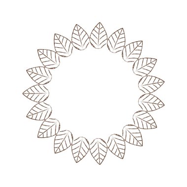 yaprakları dekoratif kare etiketi yuvarlak