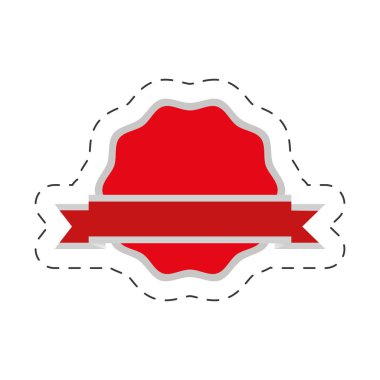 Kırmızı rozet şerit etiket