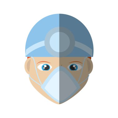 yüz doktor maskesi tıbbi ve baş ayna