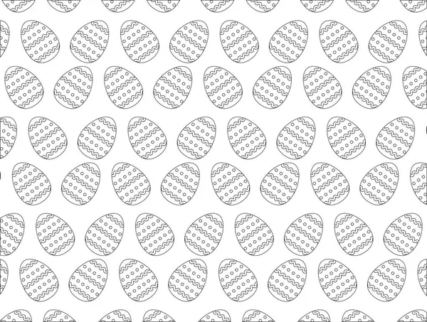 Pâques oeufs décoration motif sans couture monochromatique — Image vectorielle