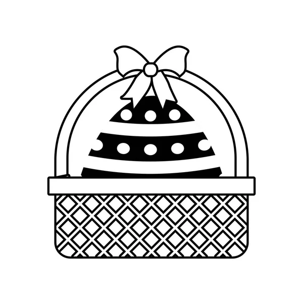 Пасхальная корзина с яйцом и луком — стоковый вектор