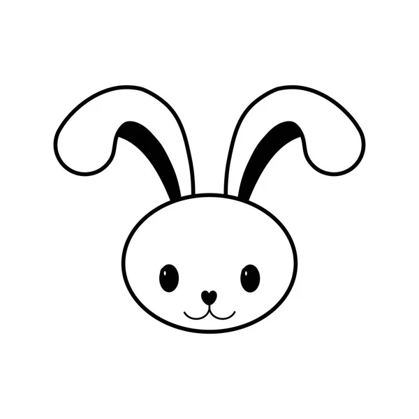 Ligne de lapin visage de Pâques — Image vectorielle