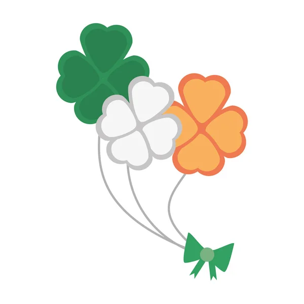 Bouquet trèfle drapeau irlandais st patricks jour — Image vectorielle