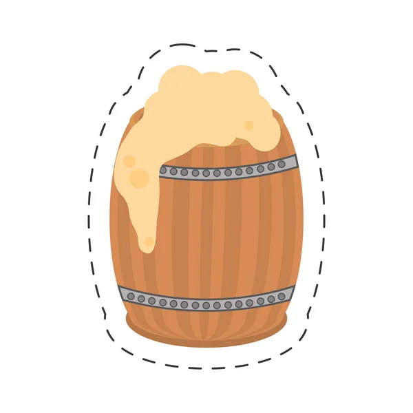 Cartoon st patricks day wood barrel beer — Stockvektor