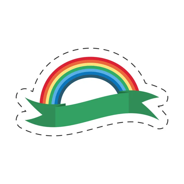 Karikatura rainbow jetel pásu ornament st patricks den — Stockový vektor