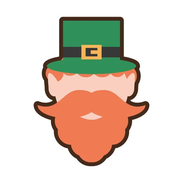 St patricks day face Kobold charakter — Stockvektor