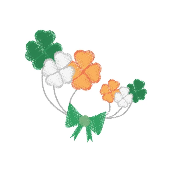 Ritning gäng klöver flagga irländska st patricks dag — Stock vektor