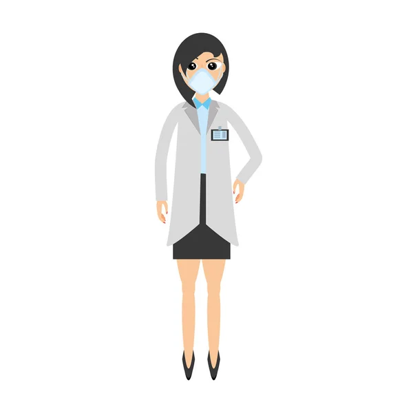 Mujer médico máscara médica — Vector de stock