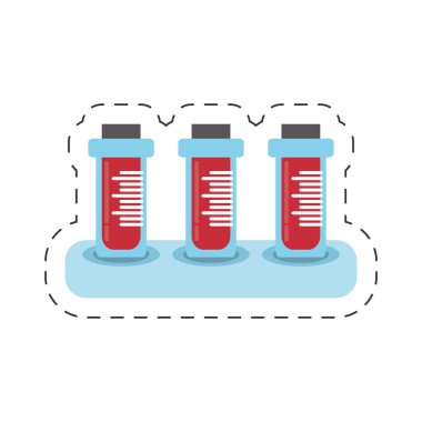 çizgi film kan test tüp örneği raf ile