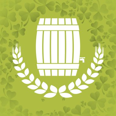 ahşap varil bira buğday yonca arka plan