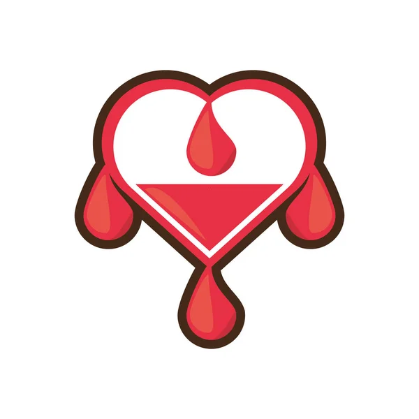 Queda de coração dia de doação de sangue — Vetor de Stock