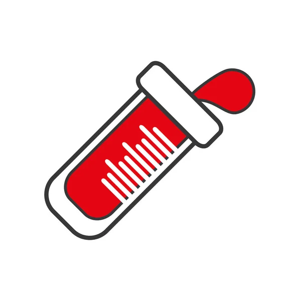 Icona del campione della provetta di goccia di sangue — Vettoriale Stock