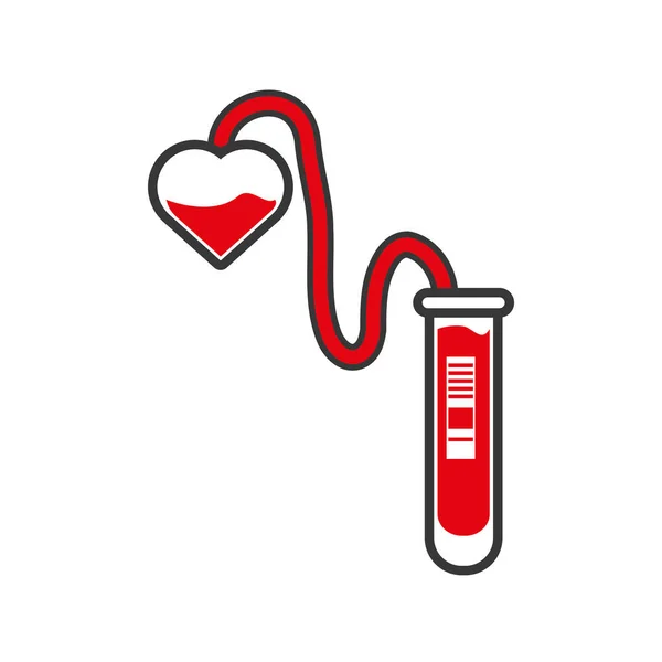 Don de tube à essai soins cardiaques — Image vectorielle