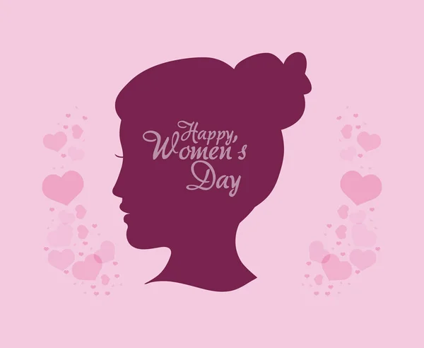 Heureux femmes jour silhouette tête fille — Image vectorielle