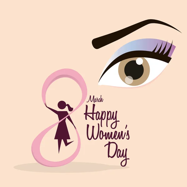 Щасливий жіночий день 8 березня святкування — стоковий вектор