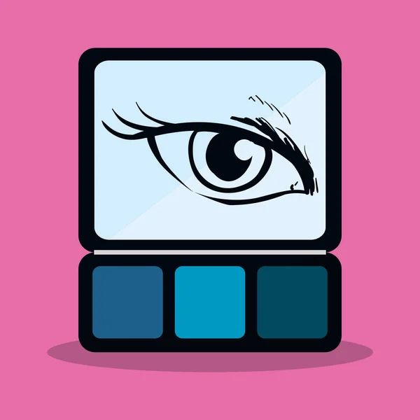 Fard à paupières maquillage mignon oeil fille — Image vectorielle