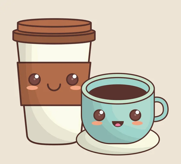 Kawaii imagen icono de la comida — Vector de stock