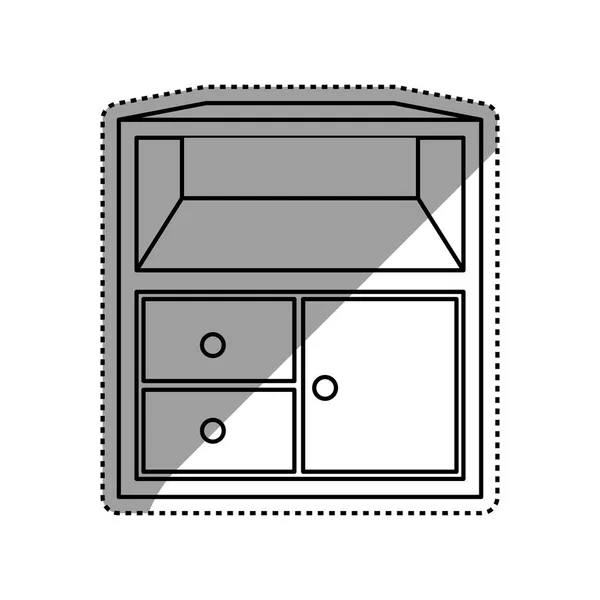 Pequeno armário de madeira — Vetor de Stock