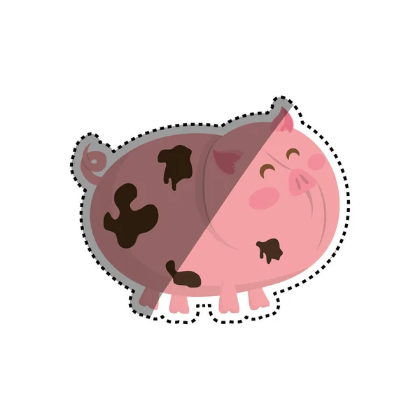 Pig farm animal — Stock Vector