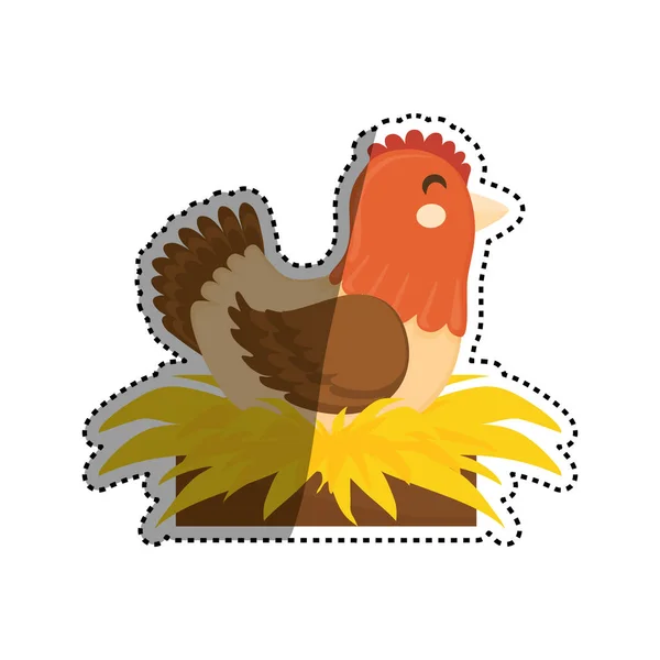 Animal de granja de pollo — Vector de stock