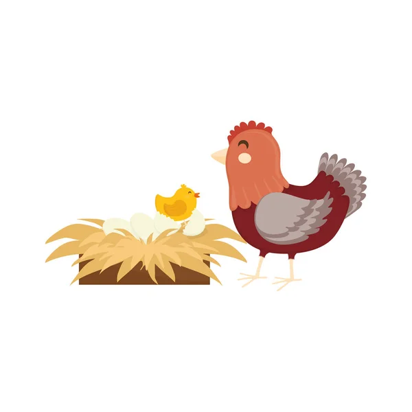 Animal de granja de pollo — Vector de stock