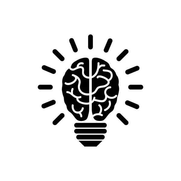 Bulb idea and human brain — Stock Vector