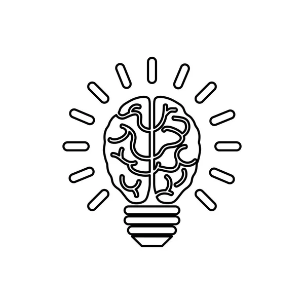 Bulb idea and human brain — Stock Vector