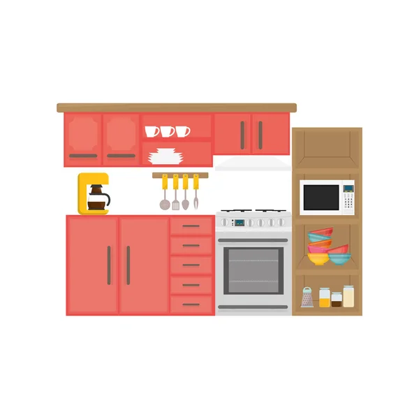 キッチンのインテリア デザイン — ストックベクタ