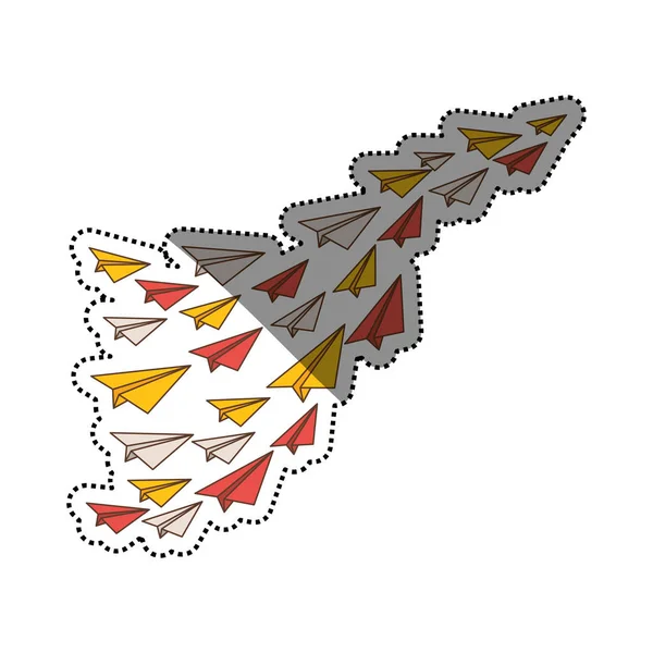 Papier vliegtuigen origami — Stockvector