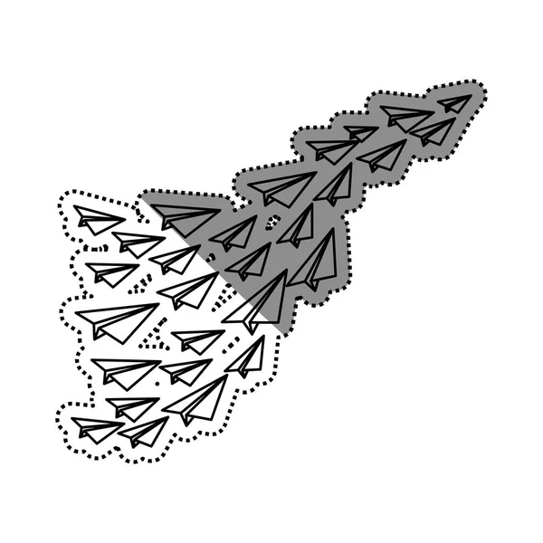 Papier vliegtuigen origami — Stockvector
