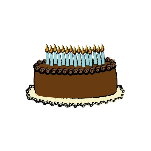 Delicioso bolo de aniversário — Vetor de Stock