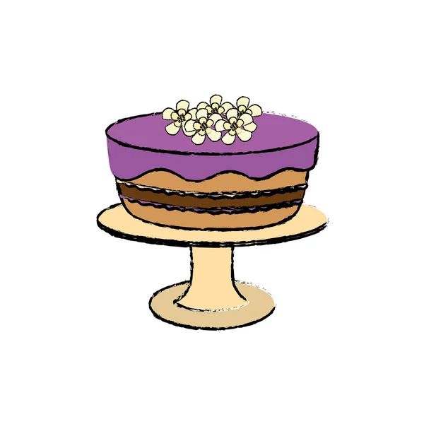 Delicious birthday cake — Stock Vector
