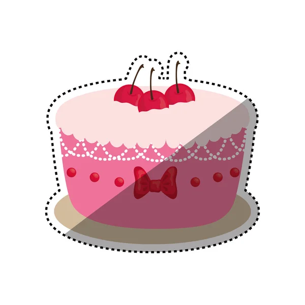 Delicioso bolo de aniversário —  Vetores de Stock