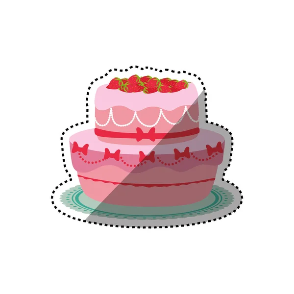 맛있는 생일 케이크 — 스톡 벡터